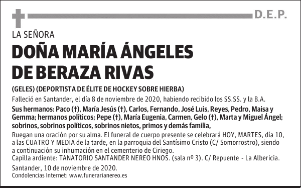 DOÑA MARÍA ÁNGELES DE BERAZA RIVAS