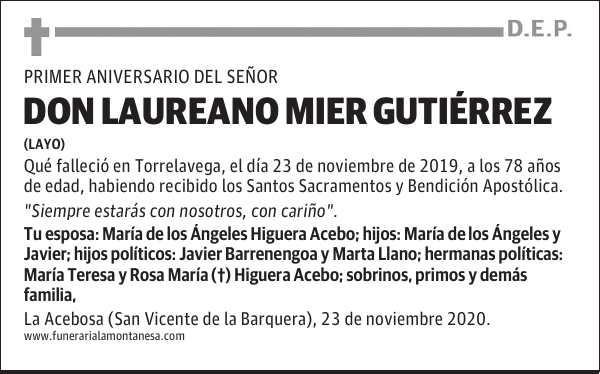 DON LAUREANO MIER GUTIÉRREZ