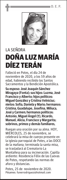 DOÑA LUZ MARÍA DÍEZ TERÁN