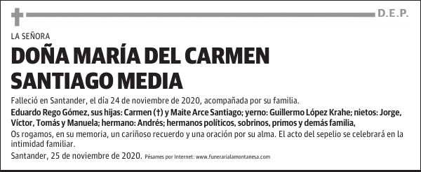 DOÑA MARÍA DEL CARMEN SANTIAGO MEDIA