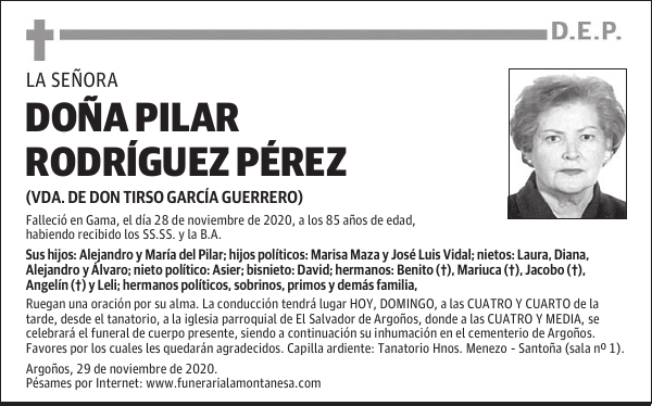 DOÑA PILAR RODRÍGUEZ PÉREZ