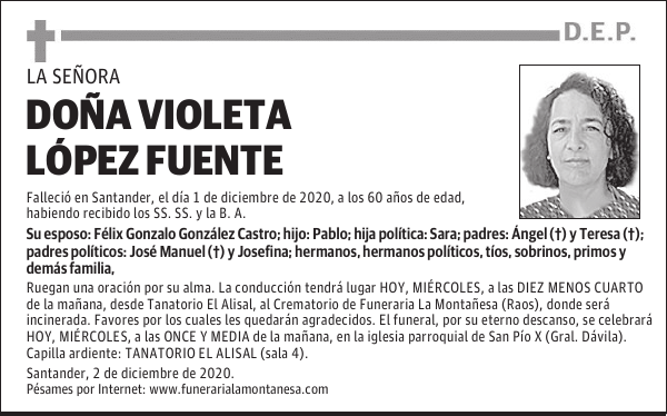 DOÑA VIOLETA LÓPEZ FUENTE