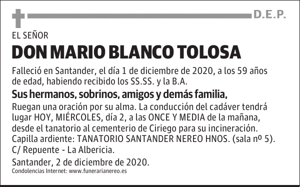 DON MARIO BLANCO TOLOSA