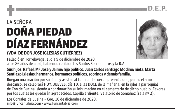 DOÑA PIEDAD DÍAZ FERNÁNDEZ