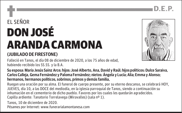 DON JOSÉ ARANDA CARMONA
