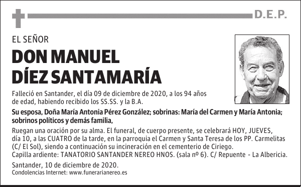DON MANUEL DÍEZ SANTAMARÍA