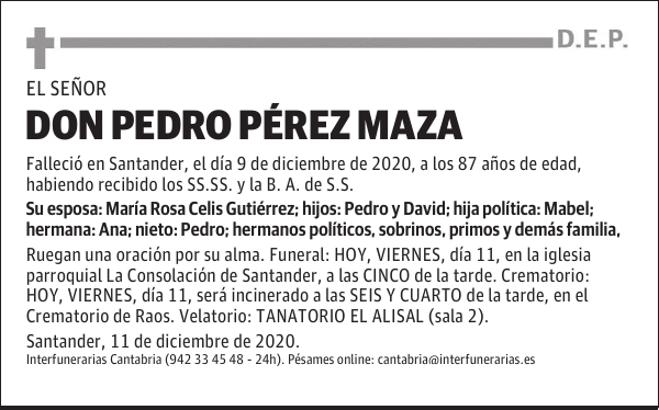 DON PEDRO PÉREZ MAZA