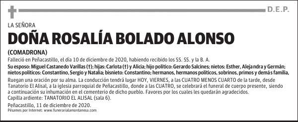 DOÑA ROSALÍA BOLADO ALONSO