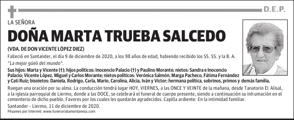 DOÑA MARTA TRUEBA SALCEDO