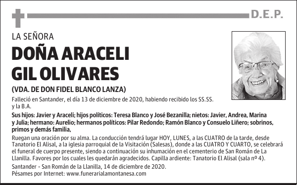 DOÑA ARACELI GIL OLIVARES