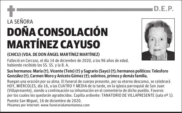 DOÑA CONSOLACIÓN MARTÍNEZ CAYUSO