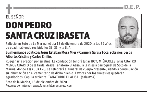 DON PEDRO SANTA CRUZ IBASETA