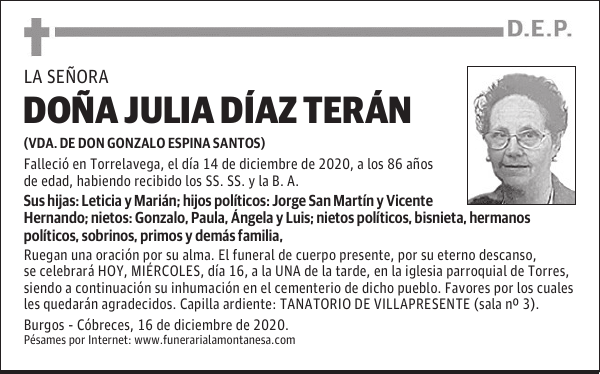 DOÑA JULIA DÍAZ TERÁN