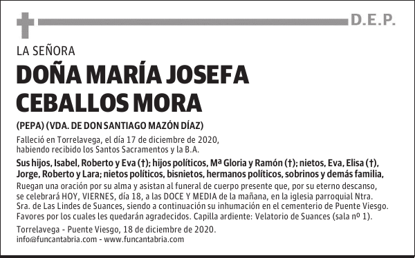 DOÑA MARÍA JOSEFA CEBALLOS MORA