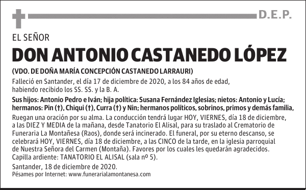 DON ANTONIO CASTANEDO LÓPEZ