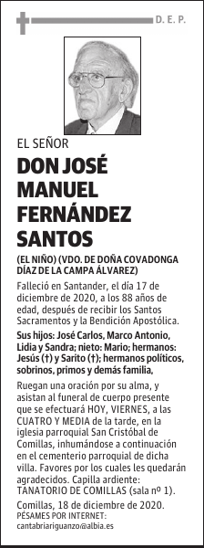 DON JOSÉ MANUEL FERNÁNDEZ SANTOS