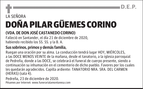 DOÑA PILAR GÜEMES CORINO