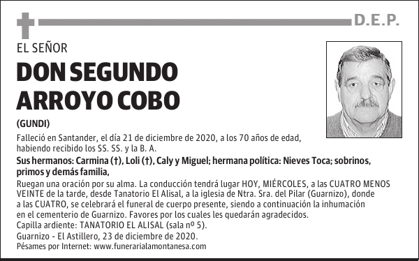 DON SEGUNDO ARROYO COBO