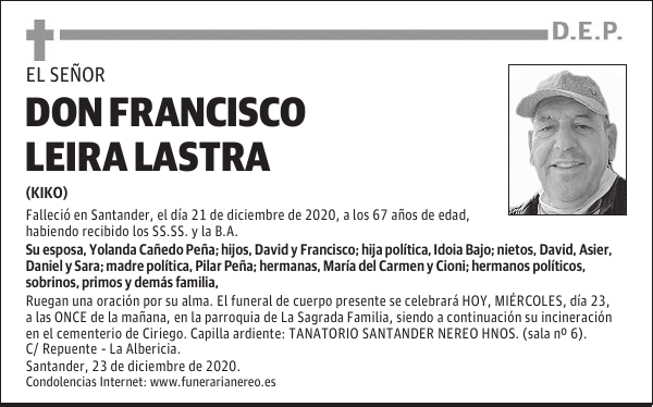 DON FRANCISCO LEIRA LASTRA