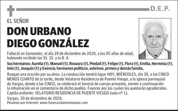 DON URBANO DIEGO GONZÁLEZ