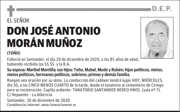 DON JOSÉ ANTONIO MORÁN MUÑOZ