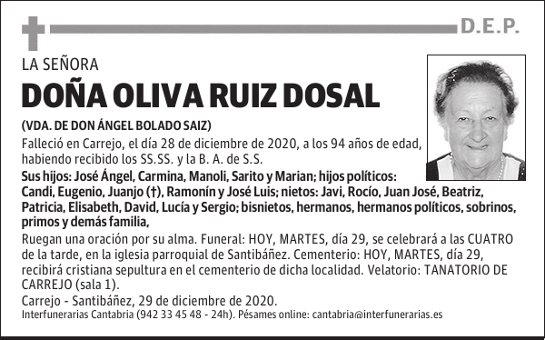 DOÑA OLIVA RUIZ DOSAL