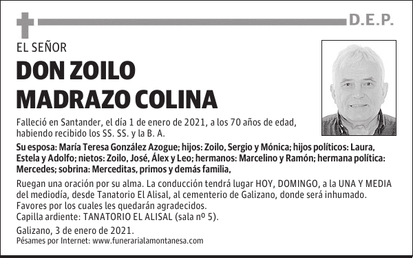 DON ZOILO MADRAZO COLINA