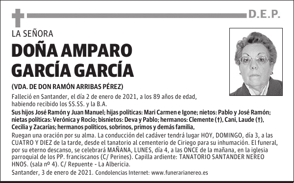 DOÑA AMPARO GARCÍA GARCÍA