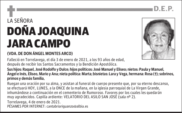 DOÑA JOAQUINA JARA CAMPO