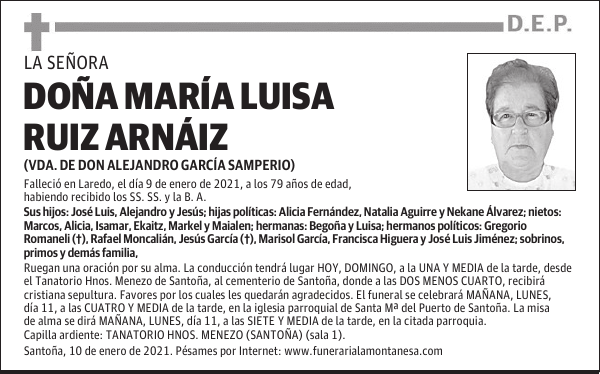 DOÑA MARÍA LUISA RUIZ ARNÁIZ