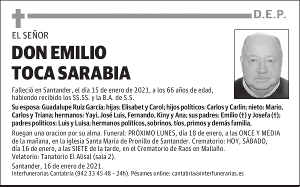 DON EMILIO TOCA SARABIA