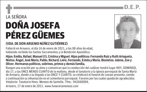 DOÑA JOSEFA PÉREZ GÜEMES