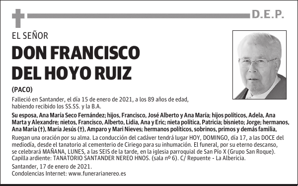 DON FRANCISCO DEL HOYO RUIZ