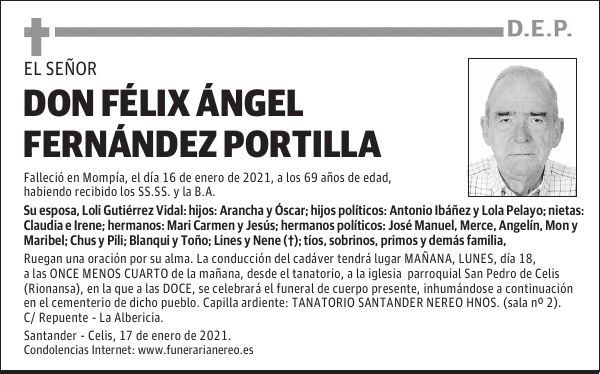 DON FÉLIX ÁNGEL FERNÁNDEZ PORTILLA