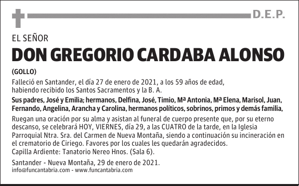 Don Gregorio Cardaba Alonso