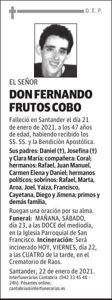 D. FERNANDO FRUTOS COBO