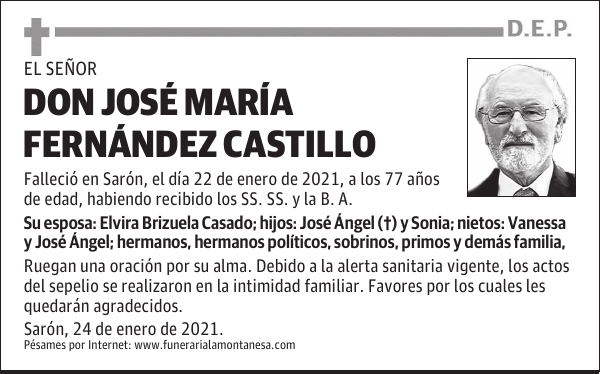 DON JOSÉ MARÍA FERNÁNDEZ CASTILLO