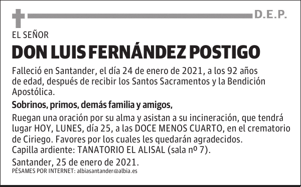 DON LUIS FERNÁNDEZ POSTIGO