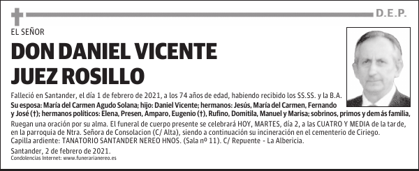 DON DANIEL VICENTE JUEZ ROSILLO