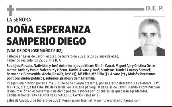 DOÑA ESPERANZA SAMPERIO DIEGO