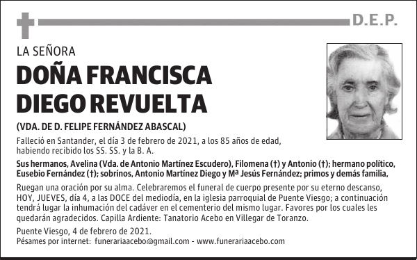 Doña Francisca Diego Revuelta