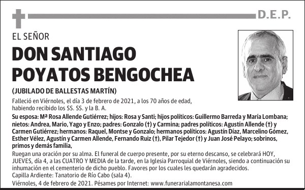 DON SANTIAGO POYATOS BENGOCHEA