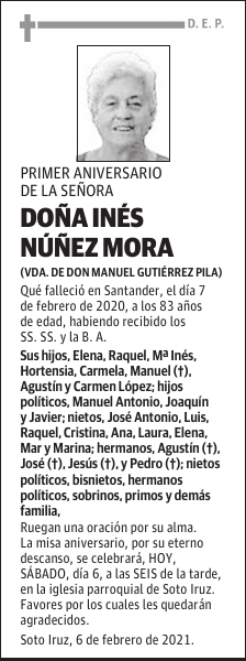 DOÑA INÉS NÚÑEZ MORA