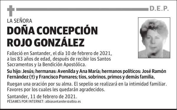 DOÑA CONCEPCIÓN ROJO GONZÁLEZ