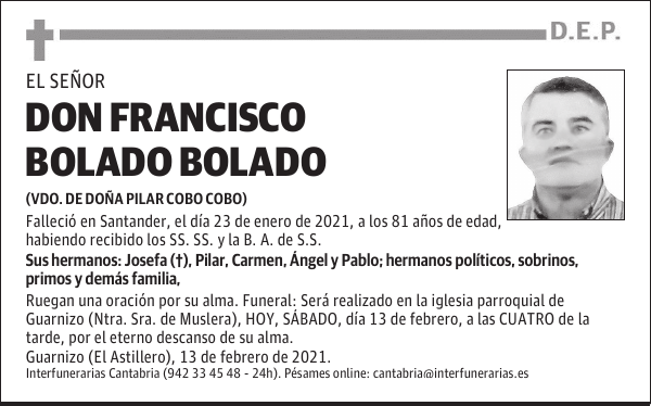 DON FRANCISCO BOLADO BOLADO
