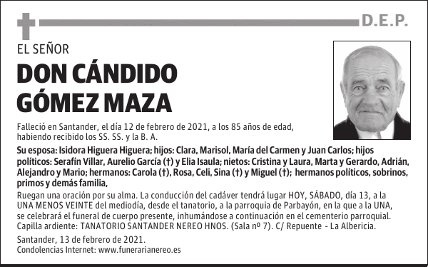 DON CÁNDIDO GÓMEZ MAZA