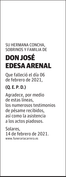 DON JOSÉ EDESA ARENAL