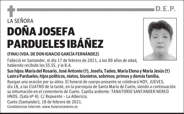 DOÑA JOSEFA PARDUELES IBÁÑEZ