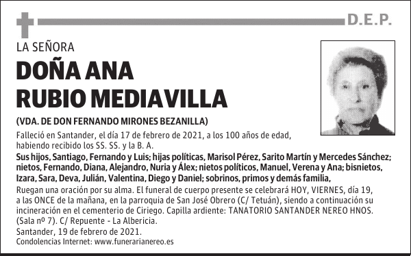 DOÑA ANA RUBIO MEDIAVILLA