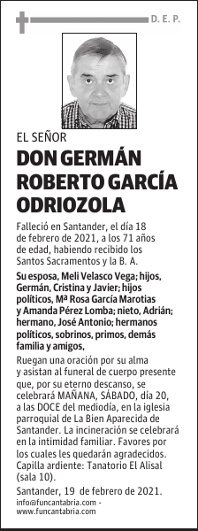 DON GERMÁN ROBERTO GARCÍA ODRIOZOLA